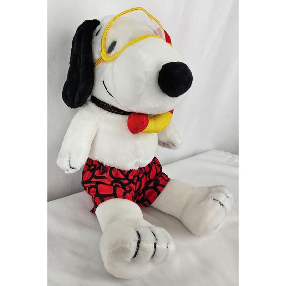 PEANUTS PLUSH SCUBA SNOOPY SNORKEL RARE 9" AGES 3+ - FIESTA ITEM #60179621 - Picture 4 of 13